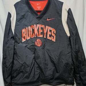 Nike Ohio State Buckeyes V-Neck Windbreaker Pullover Jacket M